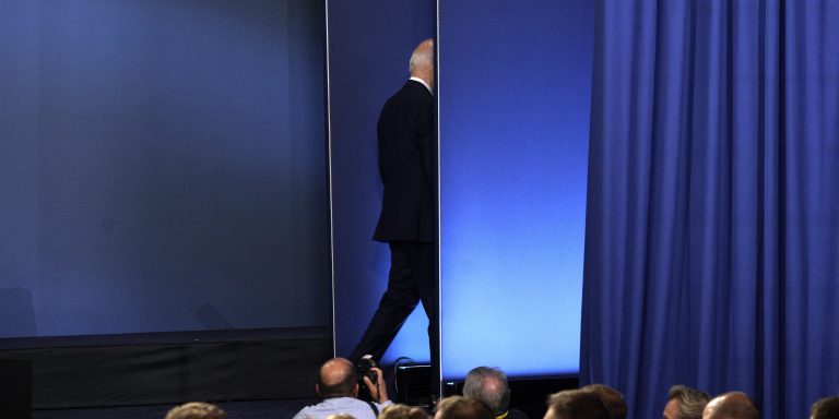 President Joe Biden leaves an event on the Ukraine Compact during the 75th NATO Summit in Washington, DC, USA, on July 11, 2024.