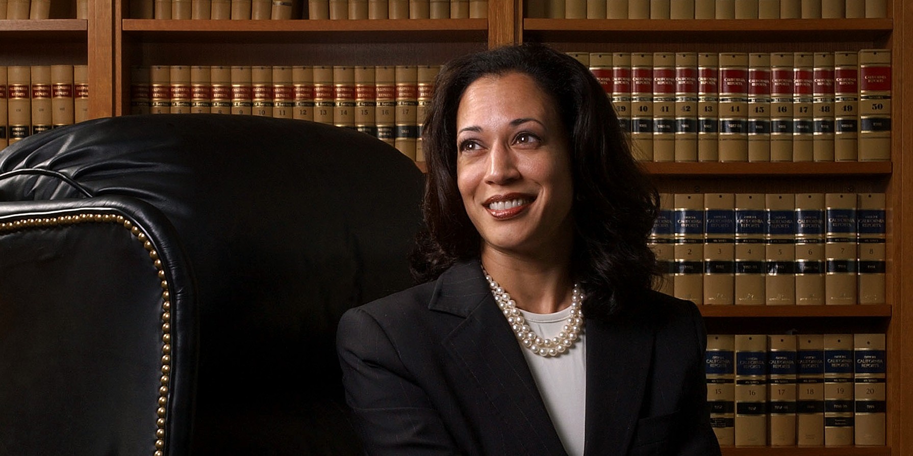 San Francisco District Attorney Kamala Harris poses for a portrait in San Francisco, Friday, June 18, 2004. The December election of a new district attorney was supposed to signal a turning point for police-prosecutor relations in San Francisco, where lofty, ultra-liberal ideals sometimes clash with the street-level realities of law enforcement. But after ousting her former boss on a pledge to restore order to the DA's office, Kamala Harris has faced unforeseen trials with her colleagues in blue. (AP Photo/Marcio Jose Sanchez)