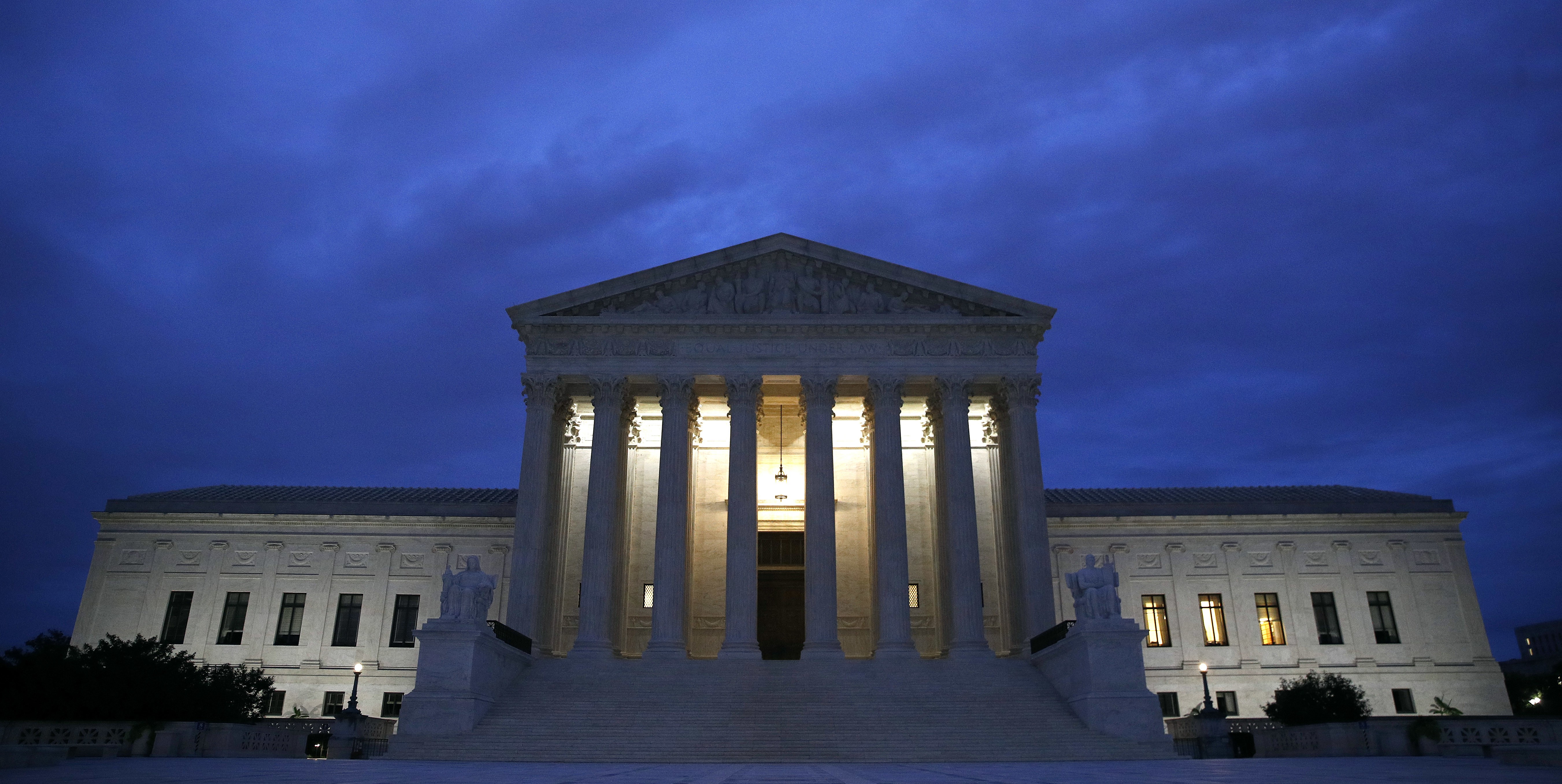 The Supreme Court building is seen at dawn on Capitol Hill in Washington, Thursday, Sept. 27, 2018. The Senate Judiciary Committee is scheduled to hear Thursday from Supreme Court nominee Brett Kavanaugh and Christine Blasey Ford, the woman who says he sexually assaulted her. (AP Photo/Patrick Semansky)