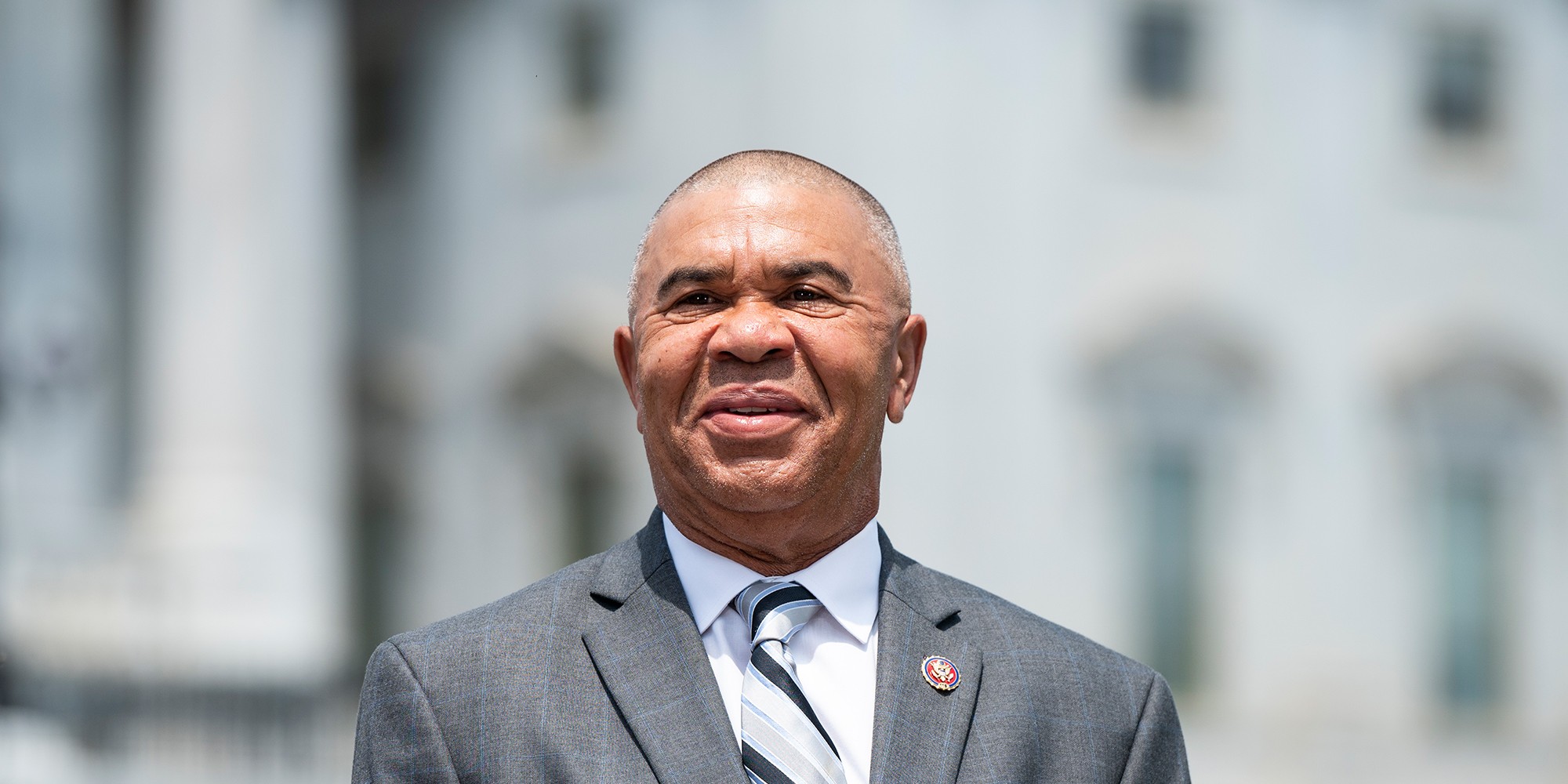 Rep. William Lacy Clay, does a television news interview outside the Capitol